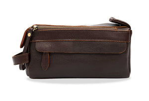 Esterla Walnut Leather Toiletry Bag