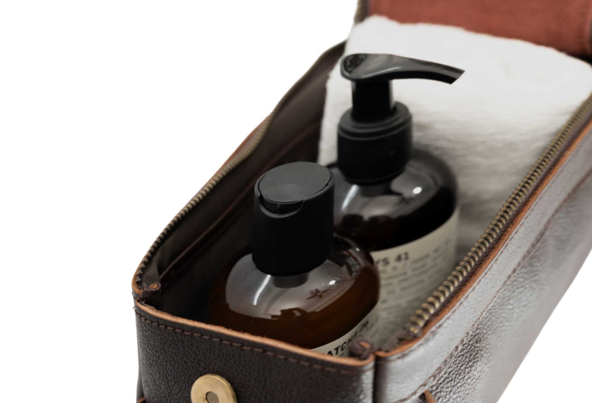 Esterla Walnut Leather Toiletry Bag