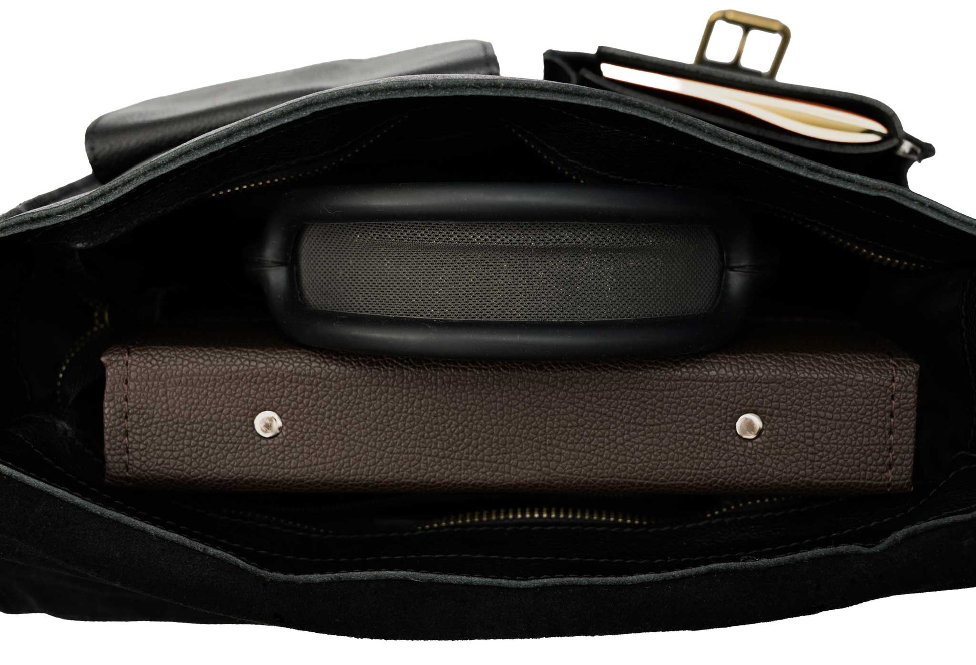 Huila Black Leather Satchel Bag