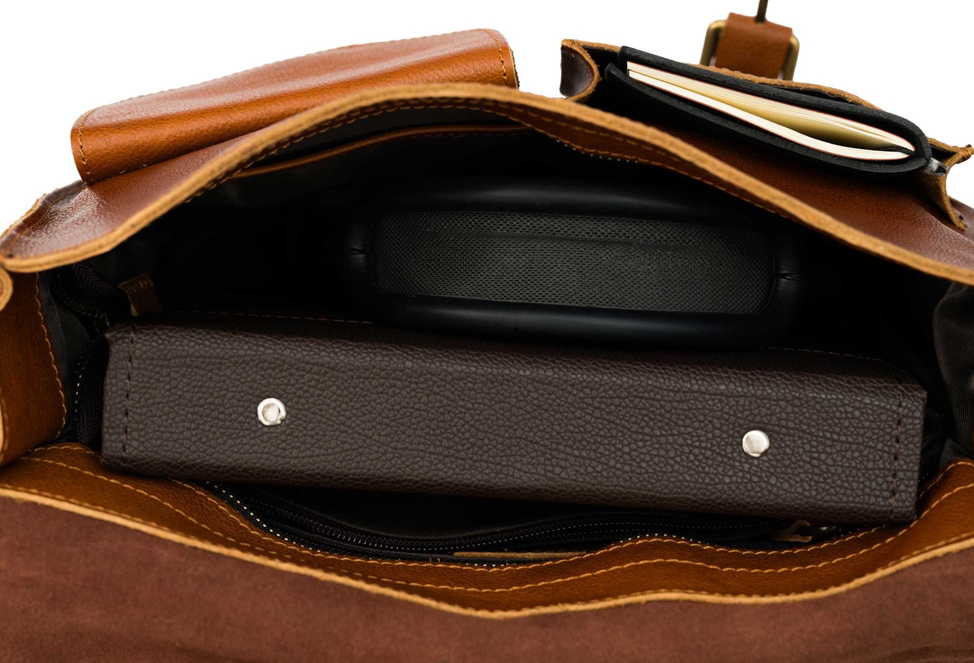 Huila Chestnut Leather Satchel Bag