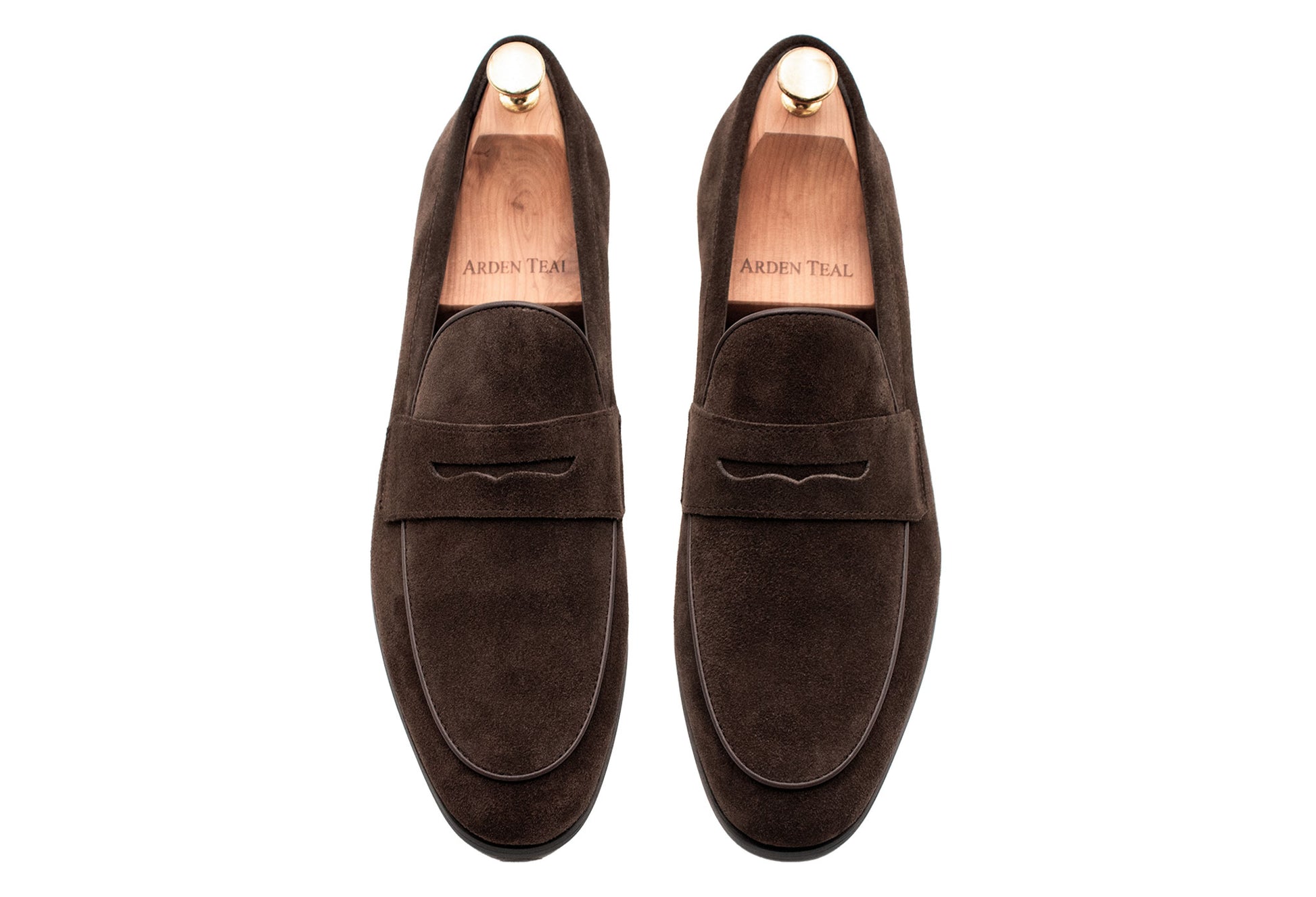 Olavarria Blake Stitch Brown Suede Penny Loafer