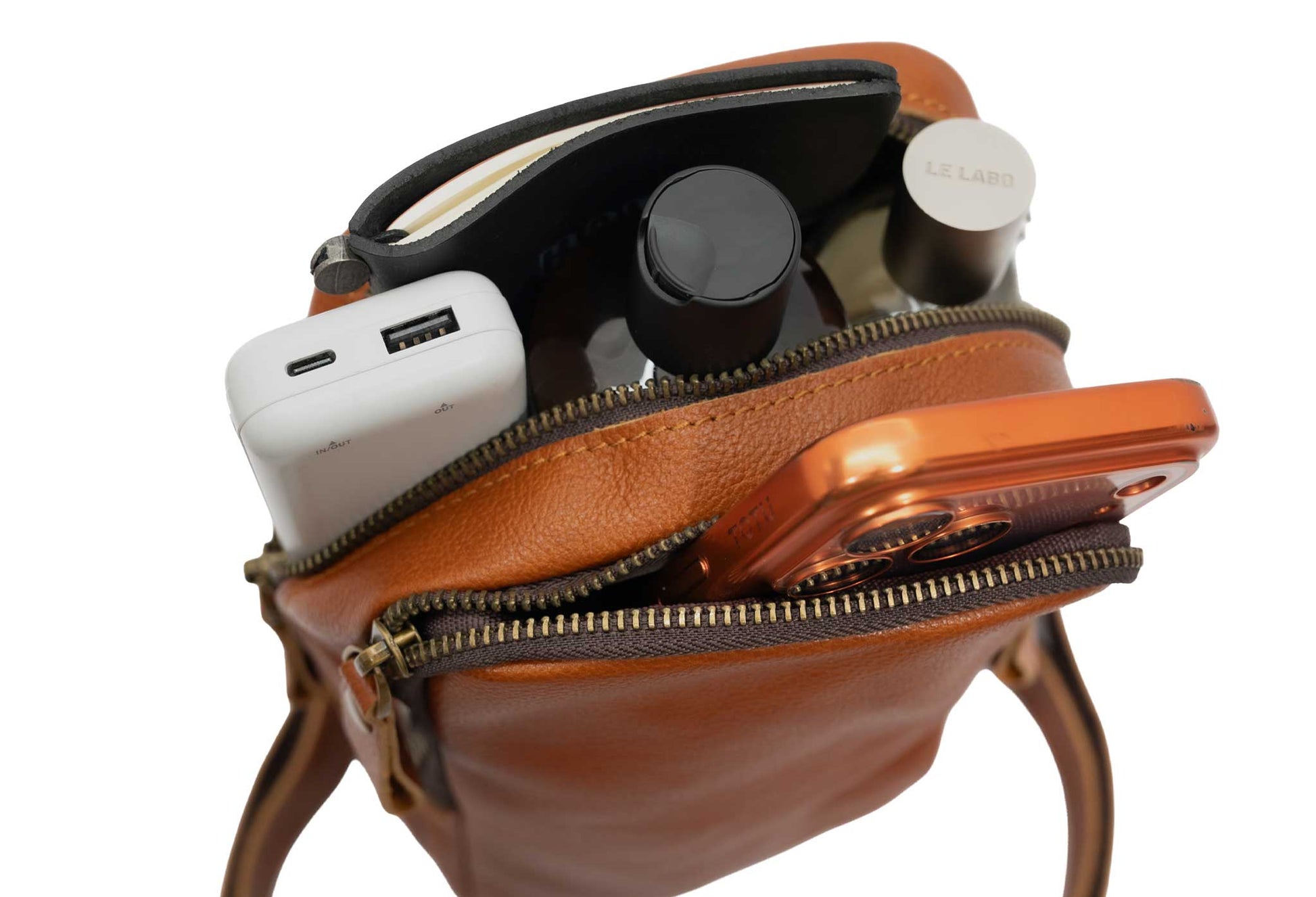 Cali Chestnut Crossbody Leather Bag