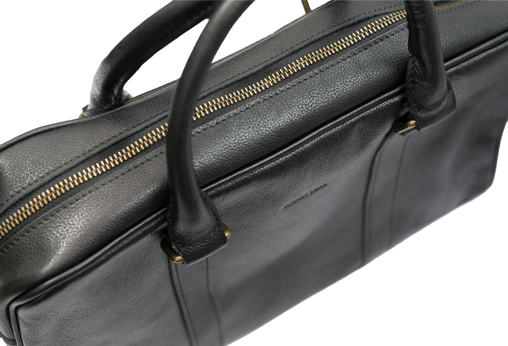 Medellin Black Leather Messenger Bag