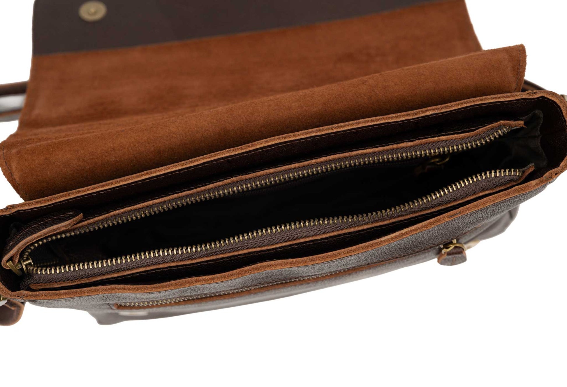 Salento Walnut Leather Crossbody Bag