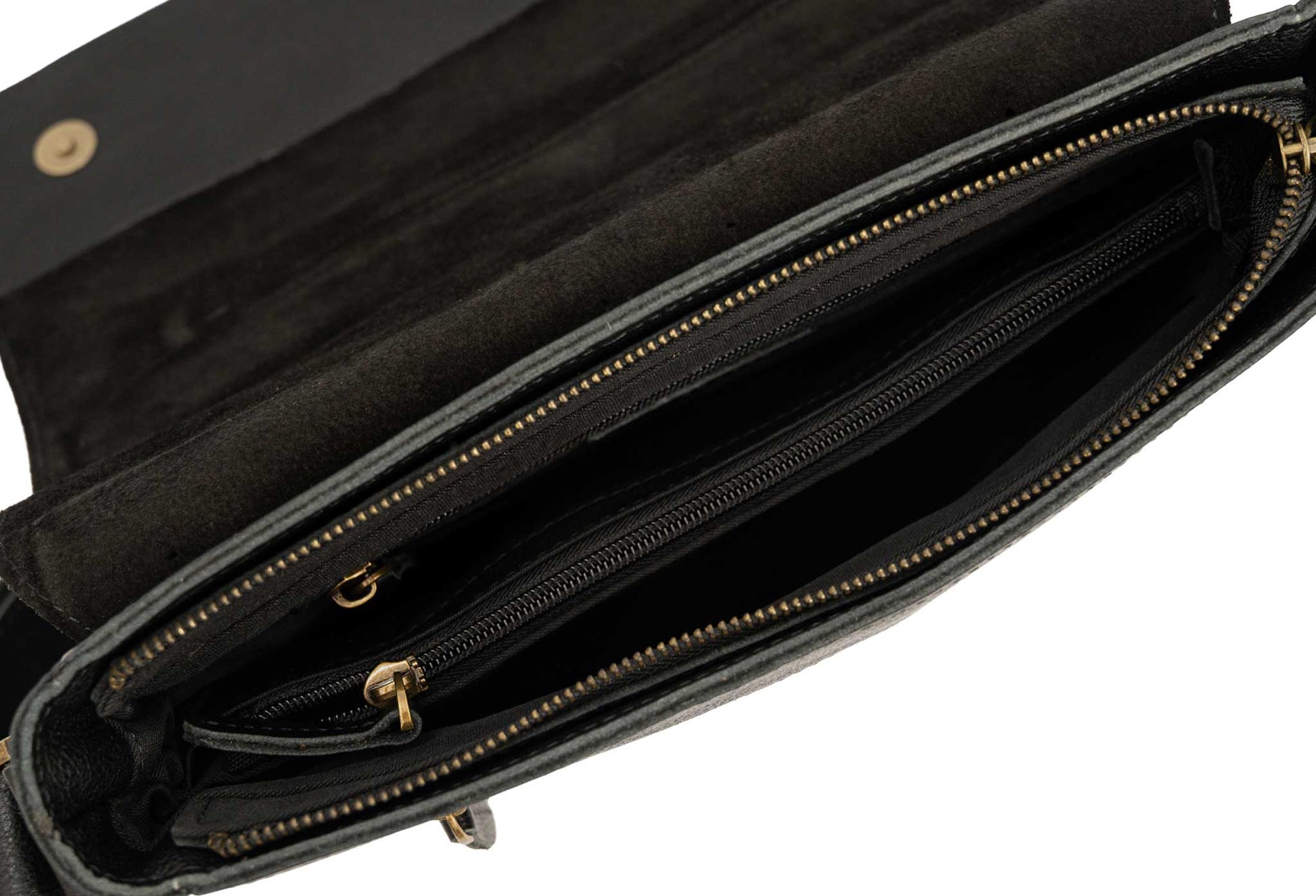 Salento Black Leather Crossbody Bag