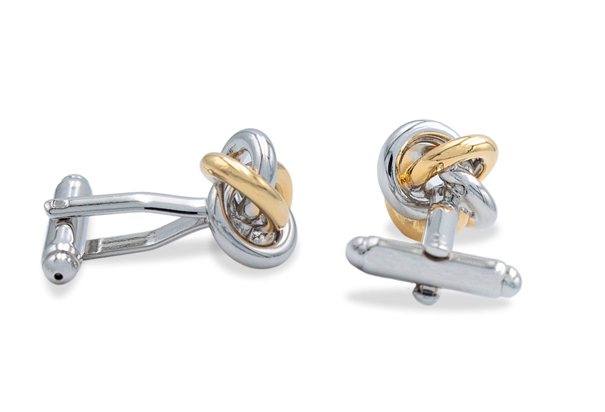 Ojeda Single Chrome-Gold Knot Cufflinks