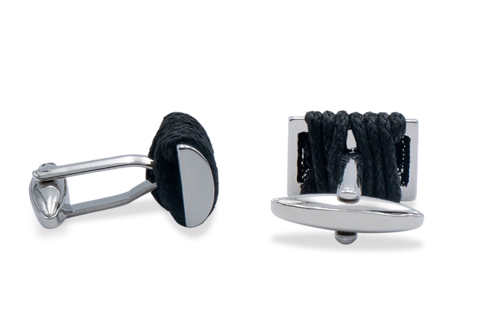 Caribe Black Ribbed Cufflink