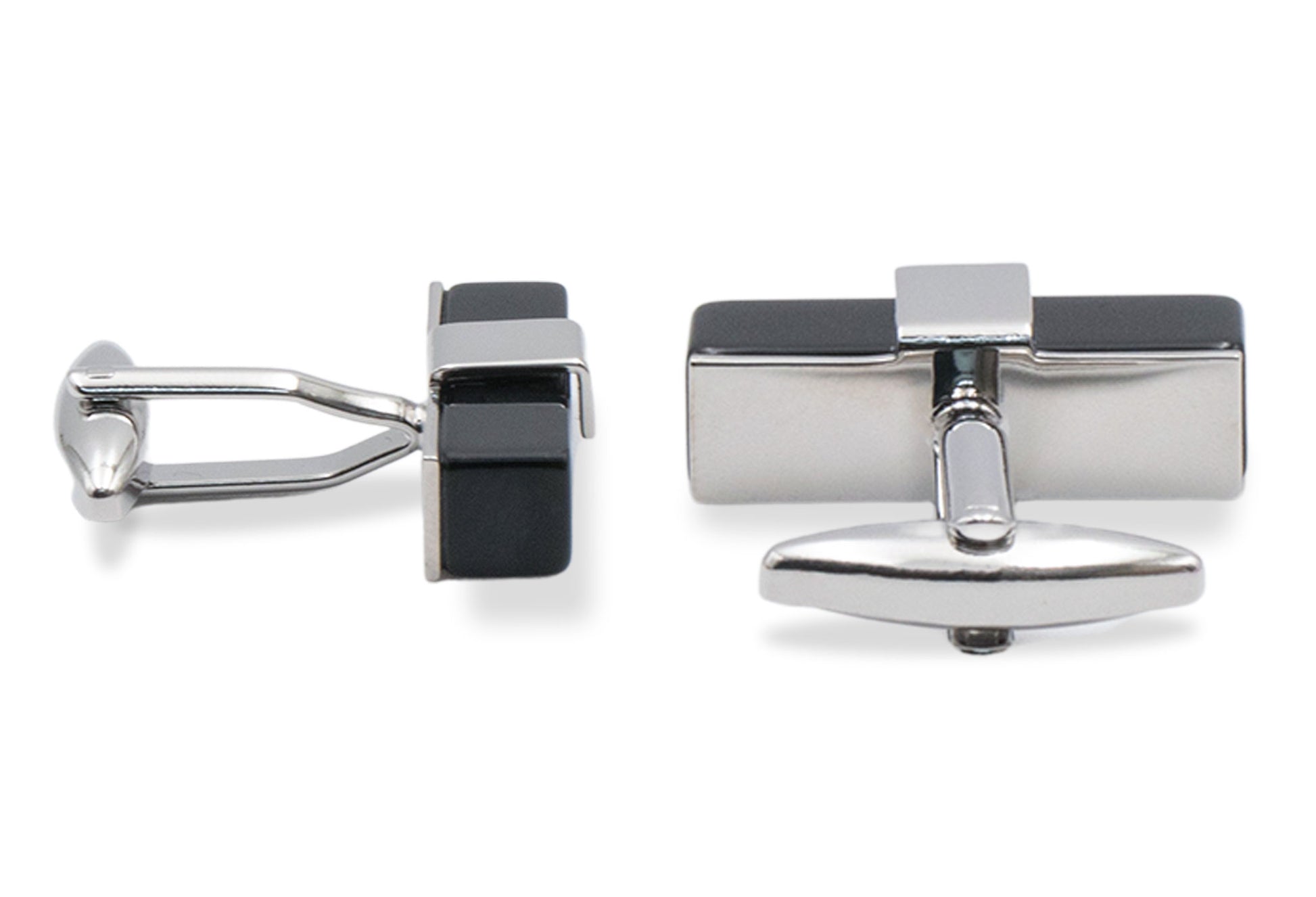 Araure II Chrome Black Acrylic Cufflink