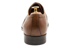 Caseros Wingtip Chestnut Derby Leather Shoes