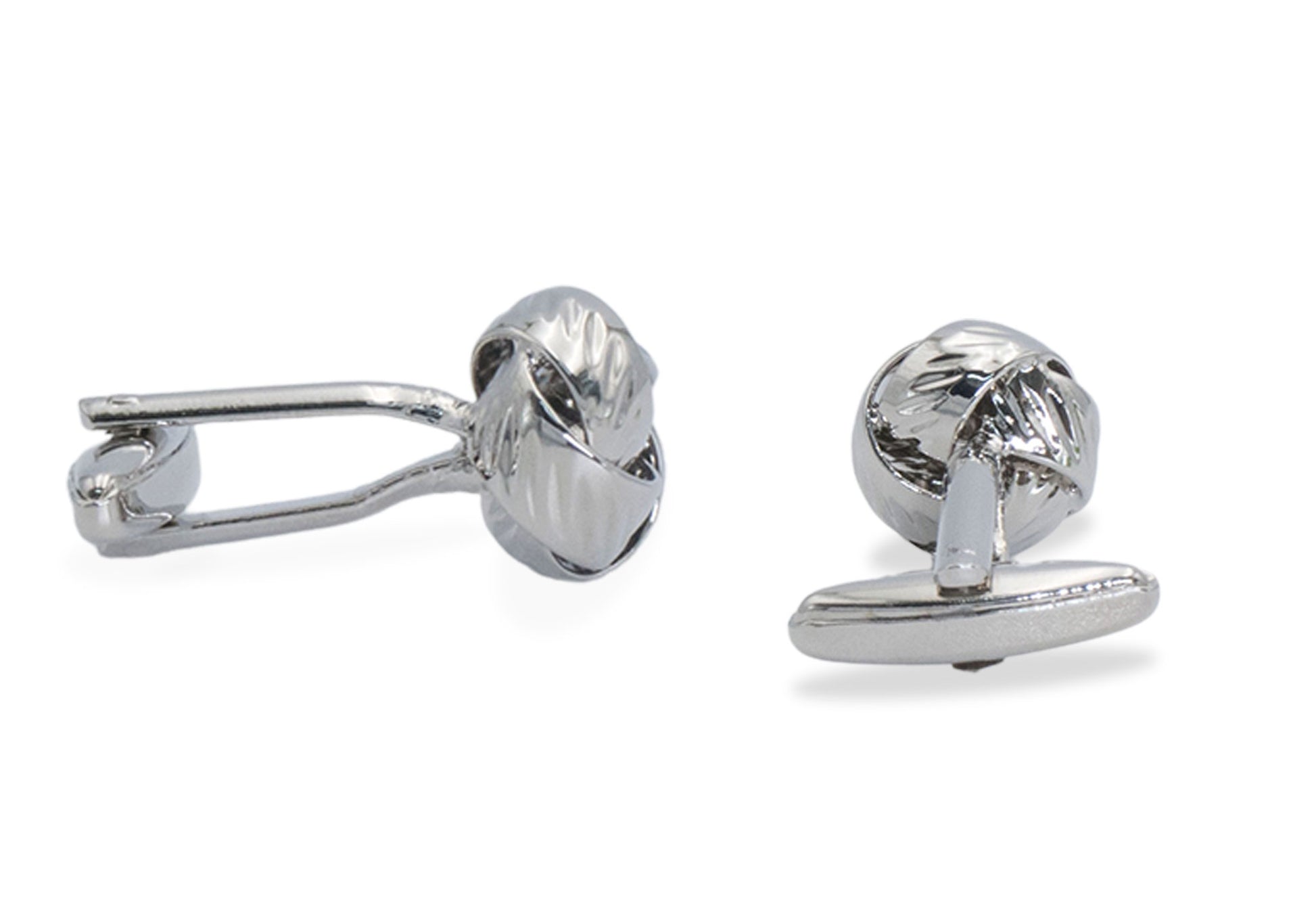 Ojeda Chrome Rib Knot Cufflinks