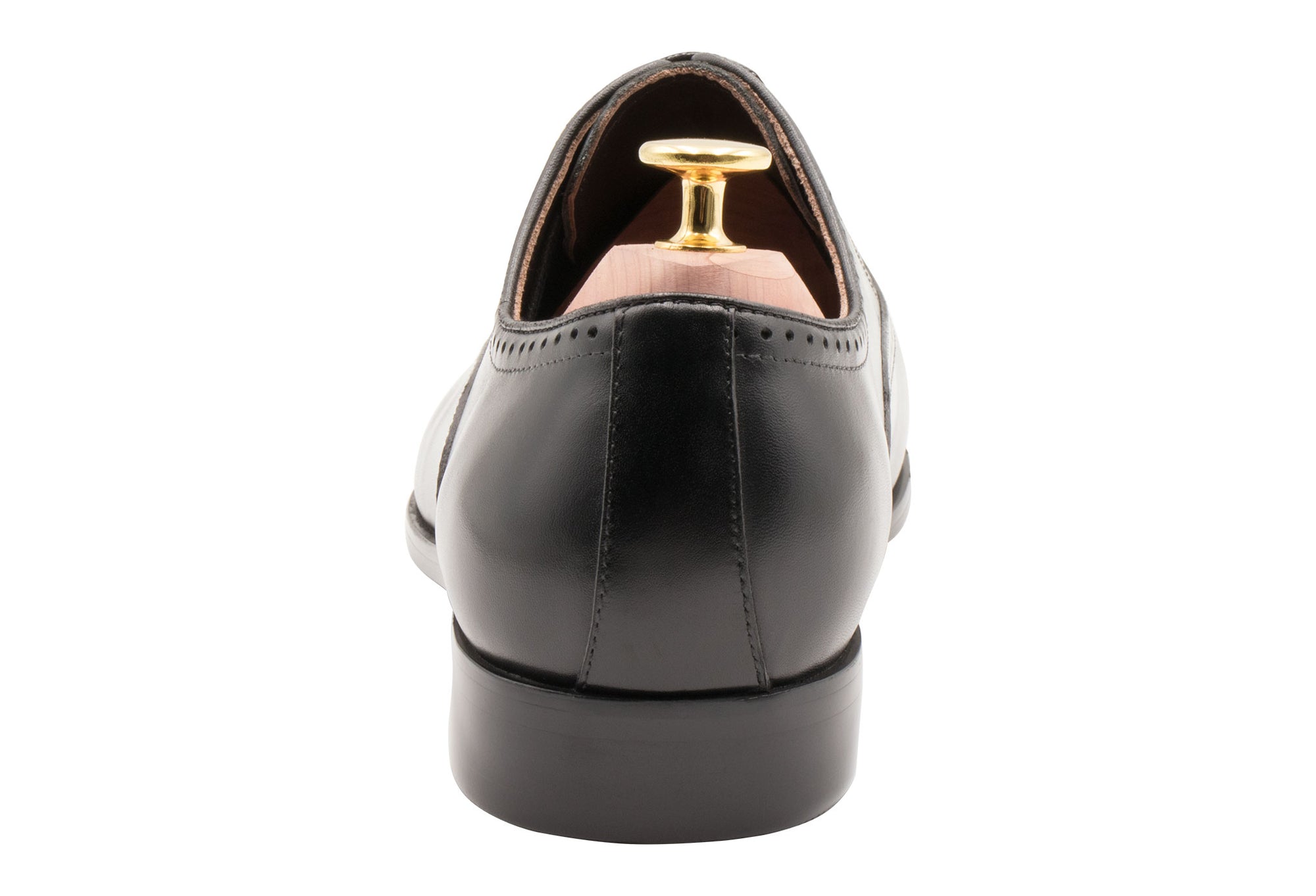 Mendoza Medallion Black Oxford Leather Shoes