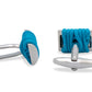 Caribe Blue Ribbed Cufflink