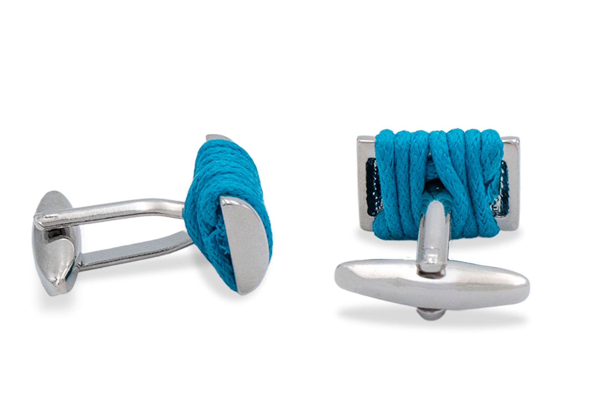 Caribe Blue Ribbed Cufflink