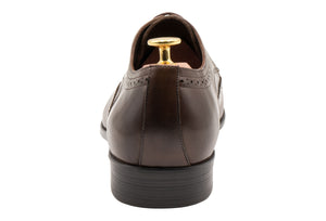 Caseros Wingtip Walnut Derby Leather Shoes
