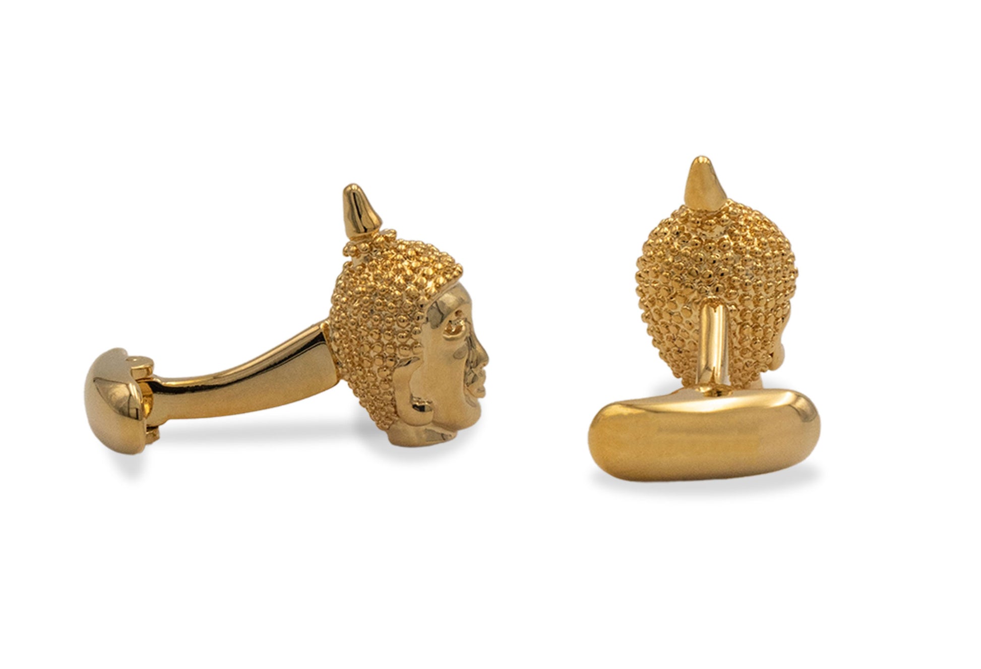 Buddha Gold Textured Chrome Cufflink