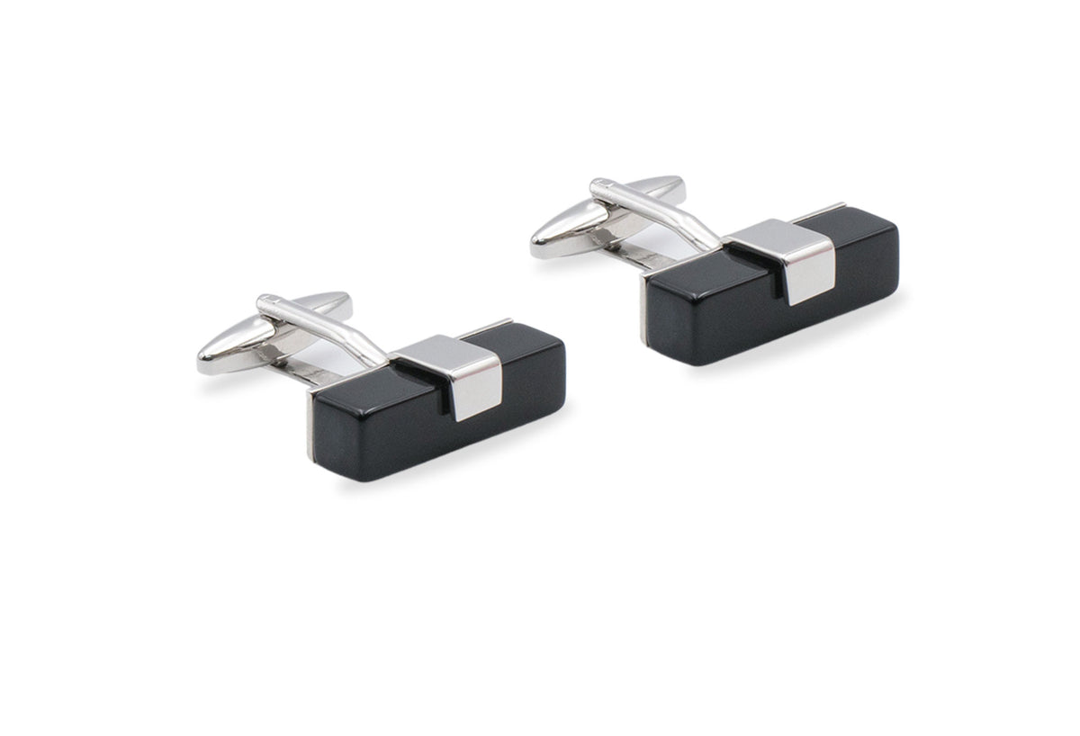 Araure II Chrome Black Acrylic Cufflink