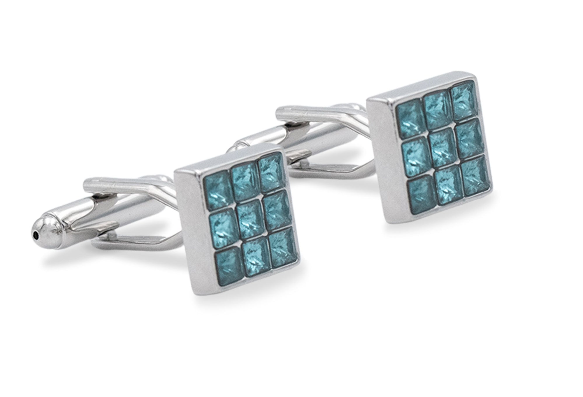 Isla Turqoise Diamonte Cufflink