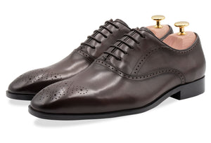 Mendoza Medallion Walnut Oxford Leather Shoes