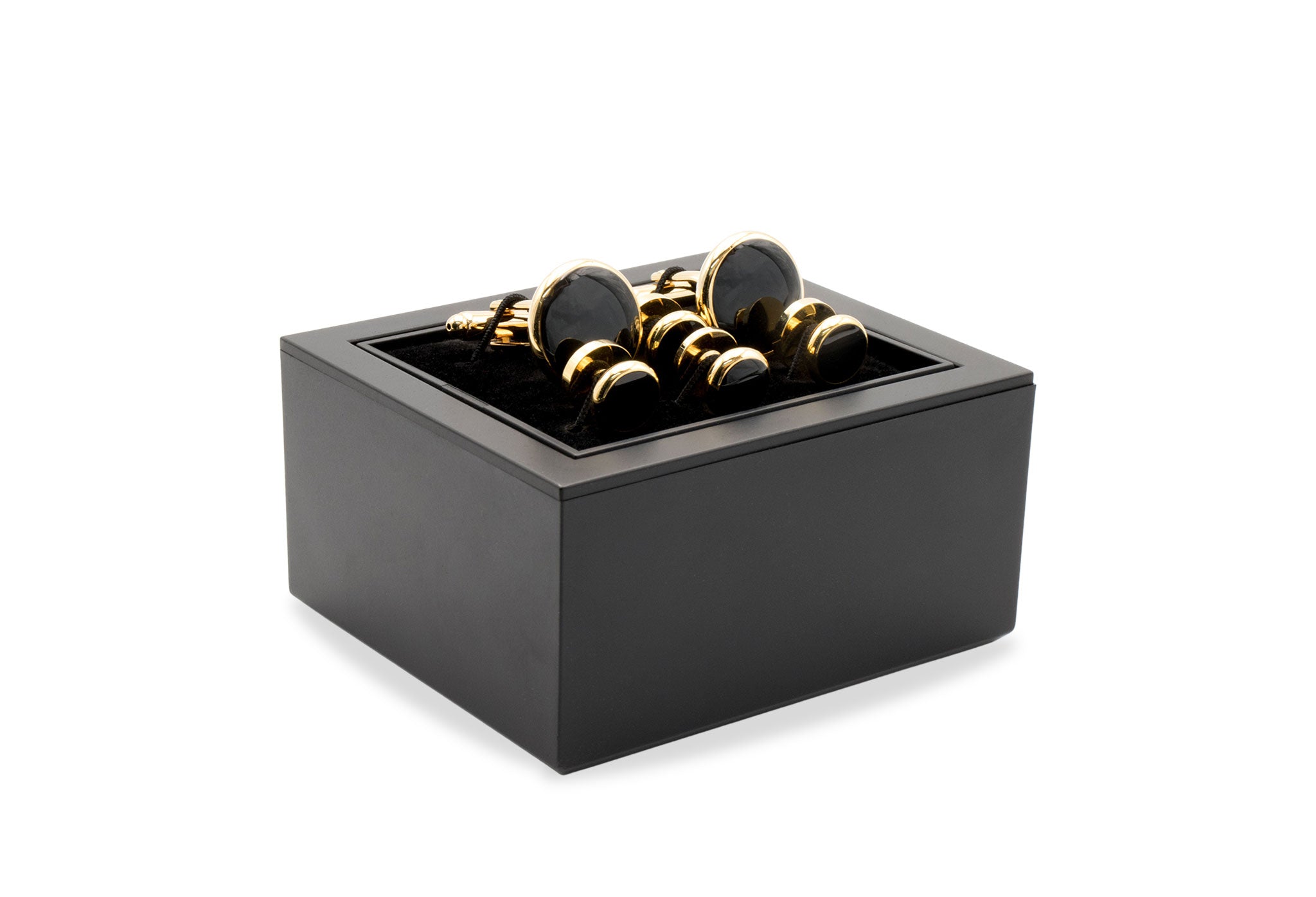 San Carlos Black Cufflinks & Stud Set