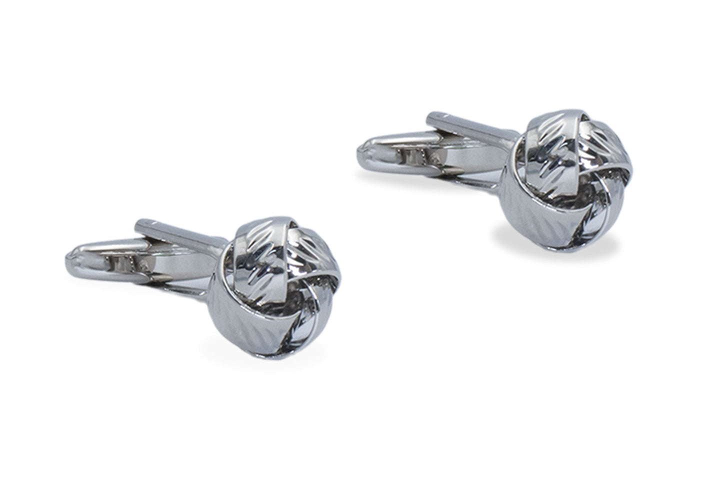 Ojeda Chrome Rib Knot Cufflinks