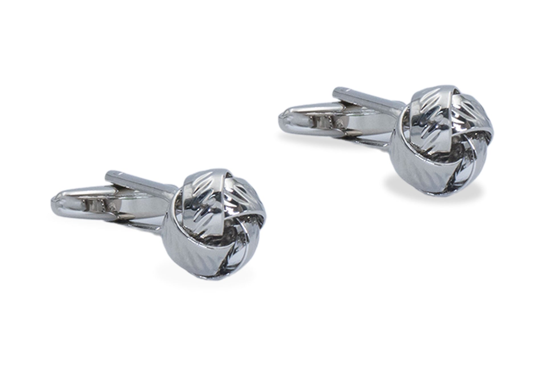 Ojeda Chrome Rib Knot Cufflinks
