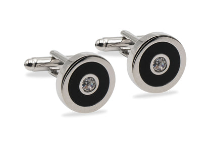 Guanare Chrome Diamonte Cufflink