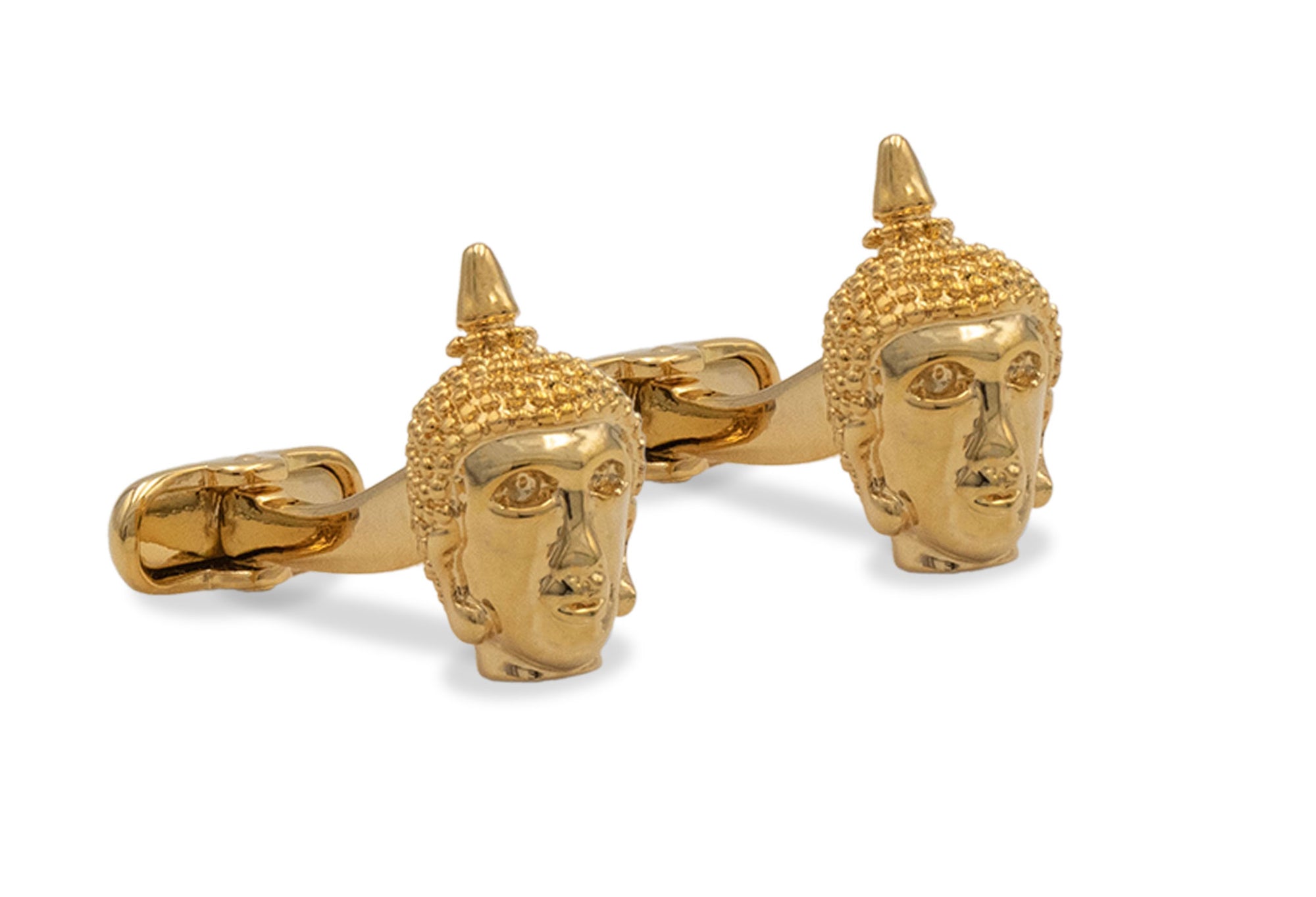 Buddha Gold Textured Chrome Cufflink