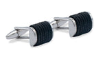 Caribe Black Ribbed Cufflink