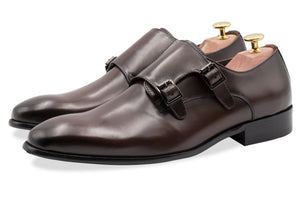 Gallegos Walnut Double Monk Leather Shoes