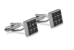 Isla Black Diamonte Cufflink