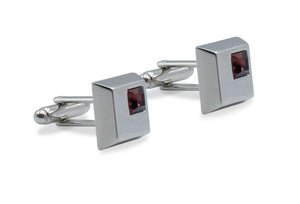 Palmira Chrome Magenta Diamonte Cufflink