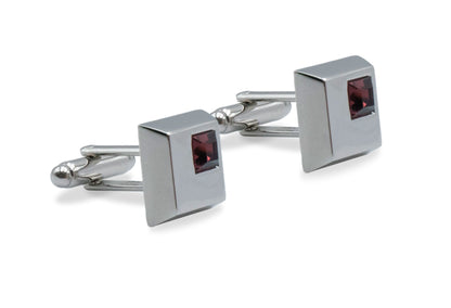 Palmira Chrome Magenta Diamonte Cufflink