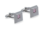 Palmira Chrome Baby Pink Diamonte Cufflink