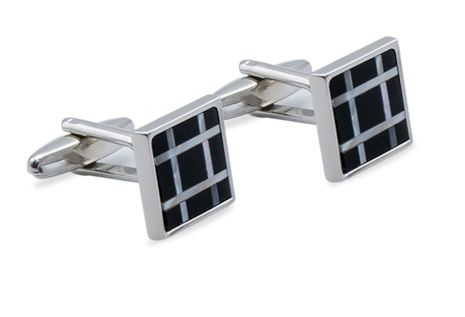 Aragua Chrome Check Cufflink