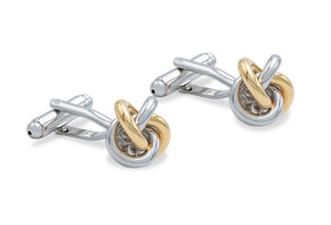 Ojeda Single Chrome-Gold Knot Cufflinks