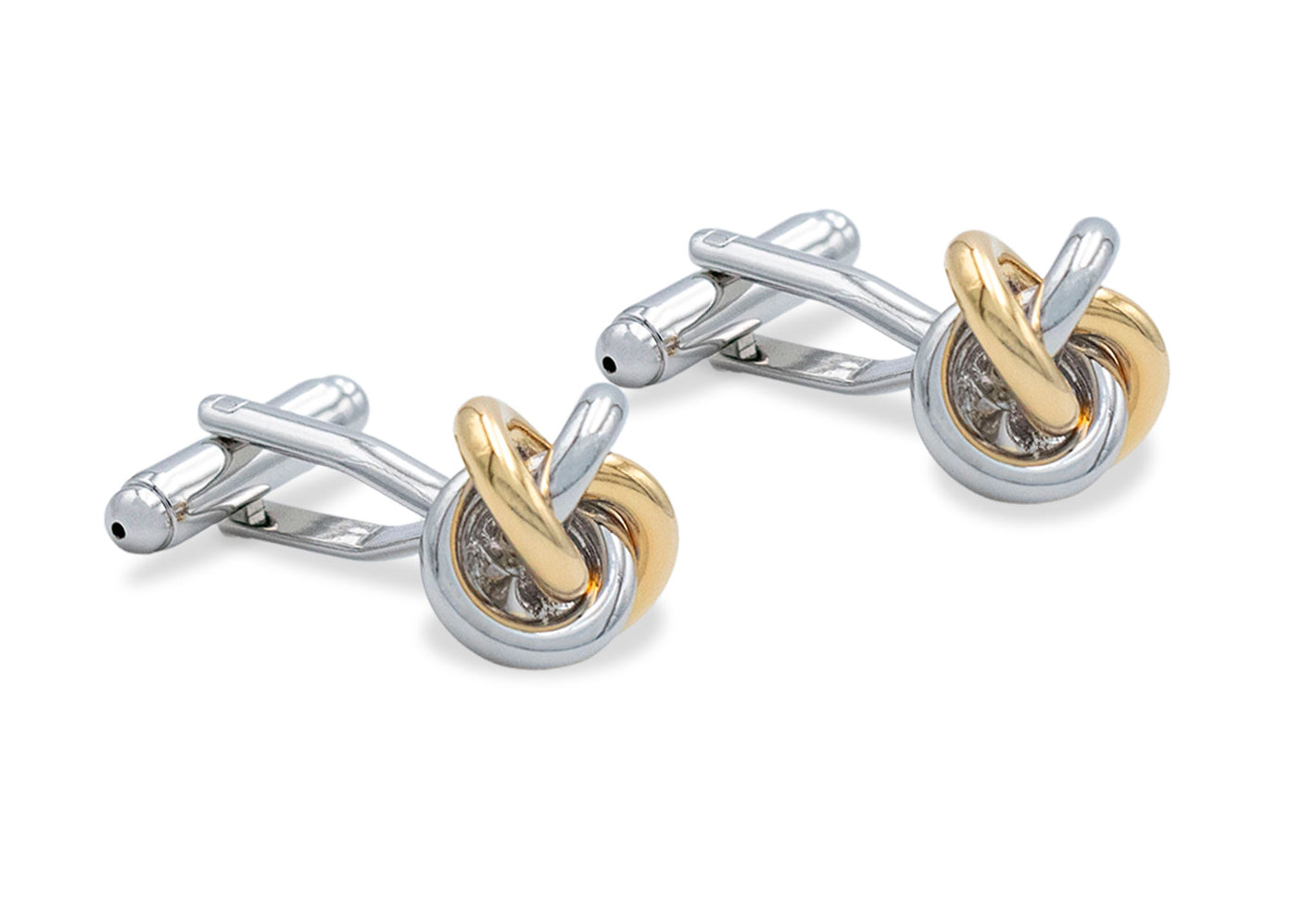 Ojeda Single Chrome-Gold Knot Cufflinks