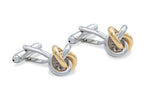 Ojeda Single Chrome-Gold Knot Cufflinks
