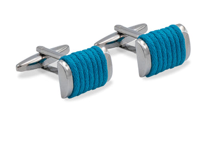 Caribe Blue Ribbed Cufflink