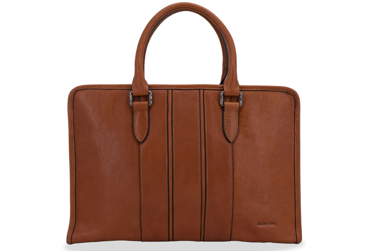 Envigado Chestnut Leather Compact Messenger Bag