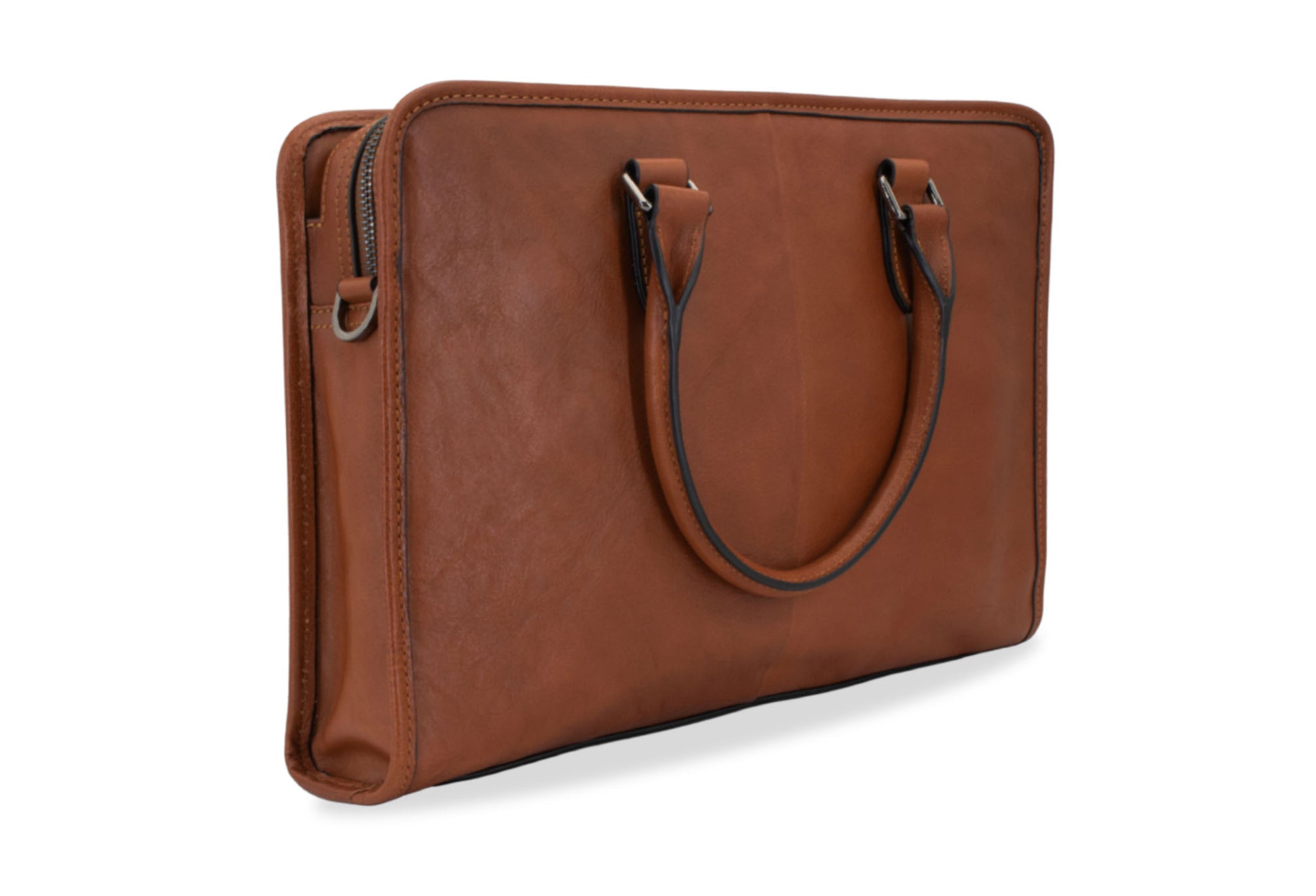 Envigado Chestnut Leather Compact Messenger Bag