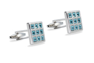 Isla II Blue Diamonte Cufflinks