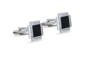 Carabobo Chrome Black Cufflink