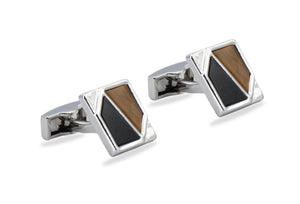 Lara Chrome Geometric Cufflink