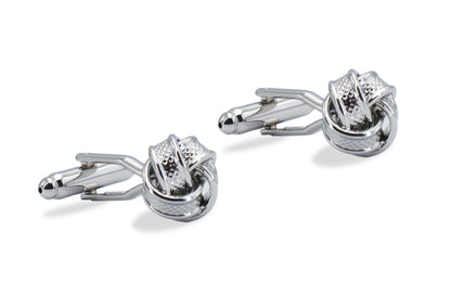 Ojeda Chrome Pebbled Knot Cufflinks