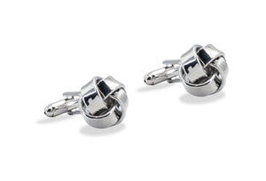 Ojeda Chrome Sleek Knot Cufflinks