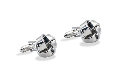 Ojeda Chrome Sleek Knot Cufflinks