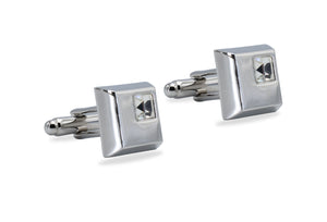 Palmira Chrome Diamonte Cufflink