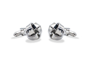 Ojeda Chrome Sleek Knot Cufflinks