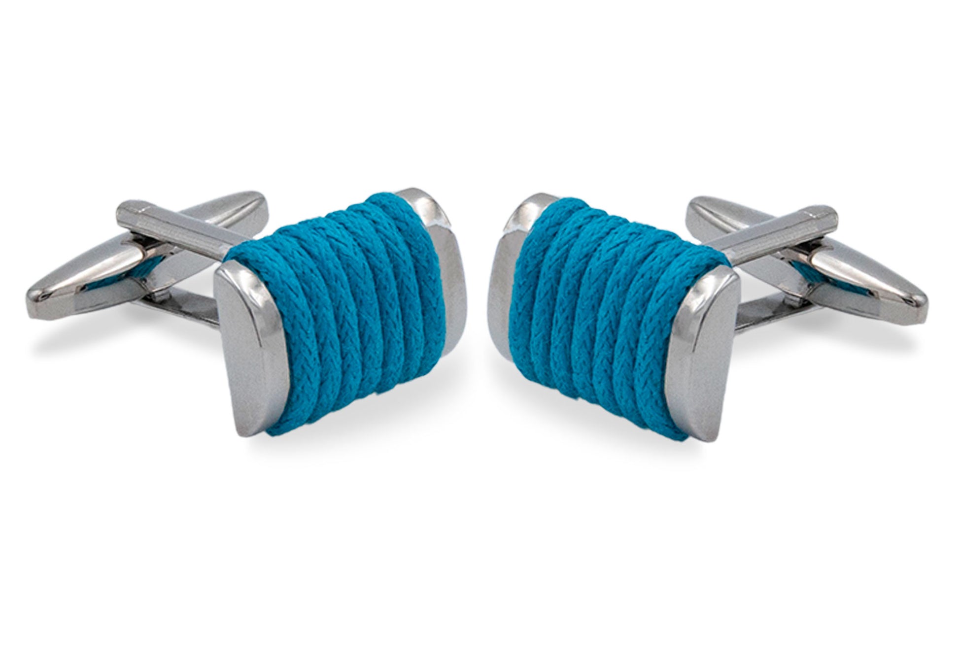 Caribe Blue Ribbed Cufflink
