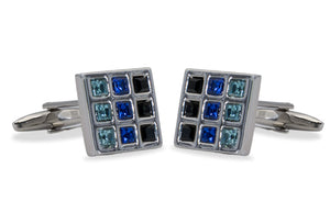 Isla II Blue Diamonte Cufflink